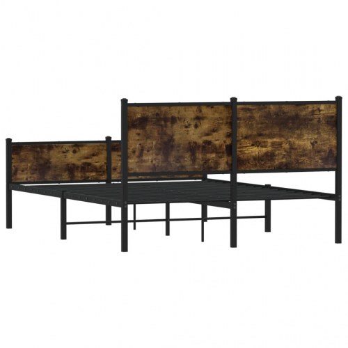 Sengeramme uden madras 140 x 200 cm i metal - røget egetræsfarve