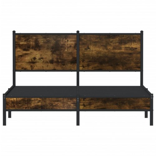 Sengeramme 137 x 190 cm i metal - røget egetræsfarve