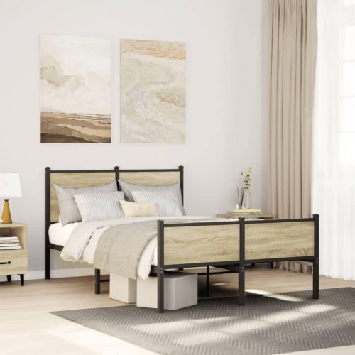 Sengeramme uden madras 120x200 cm i metal - sonoma-eg