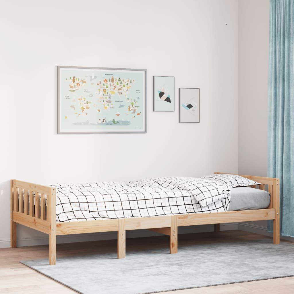 Juniorseng Uden Madras Massivt Fyrretræ - Naturfarvet / 90 x 200 cm