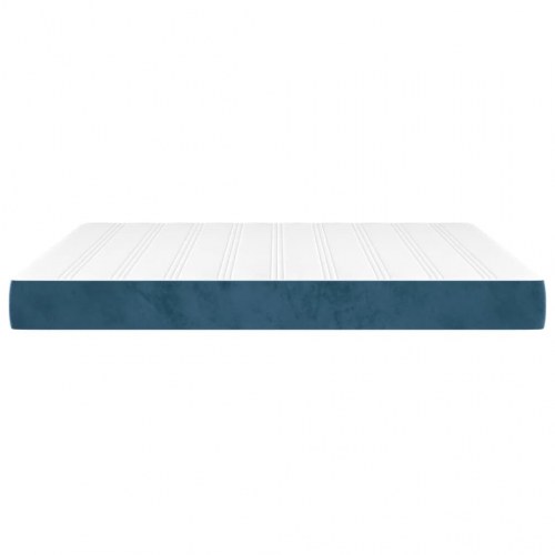 Springmadras med pocketfjedre - medium 160×210×20 cm, fløjl mørkeblå