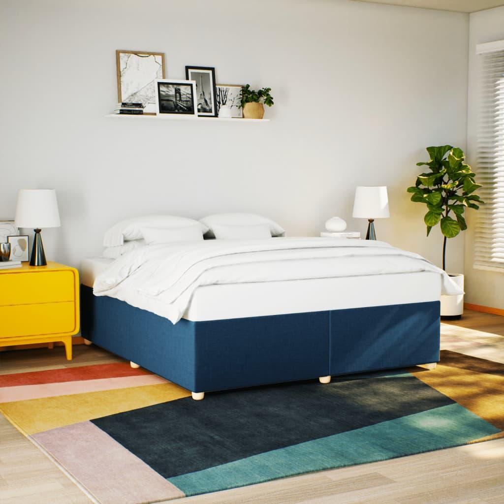Sengeramme Uden Madras Stof - Blå / 200 x 200 cm