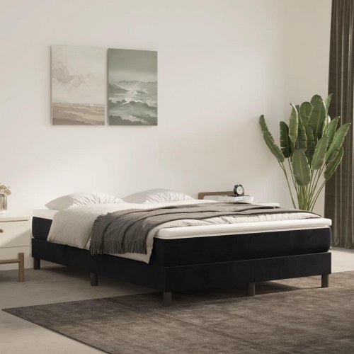Springmadras med pocketfjedre - medium 140×210×20 cm, fløjl sort