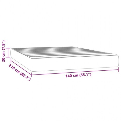 Springmadras med pocketfjedre - medium 140×210×20 cm, fløjl sort