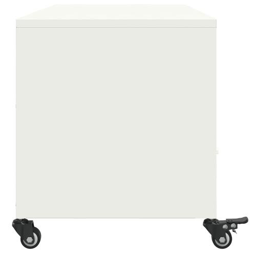 Tv-bord 100,5x39x43,5 cm koldvalset stål hvid