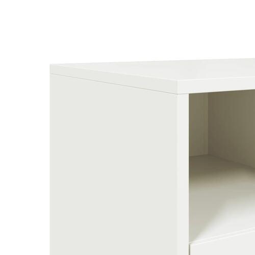 Tv-bord 100,5x39x43,5 cm koldvalset stål hvid