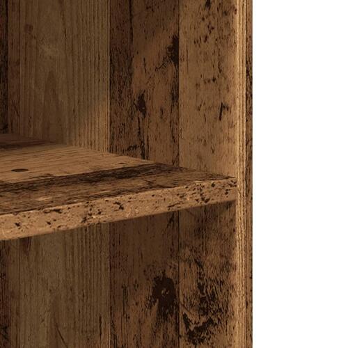Sidebord med hjul 55x60x78 cm konstrueret træ gammelt trælook