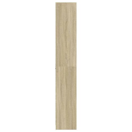 Skab med LED-lys 74x32,5x200 cm konstrueret træ sonoma-eg