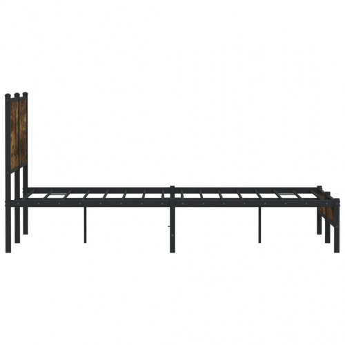 Sengeramme uden madras 140 x 190 cm i metal - røget egetræsfarve