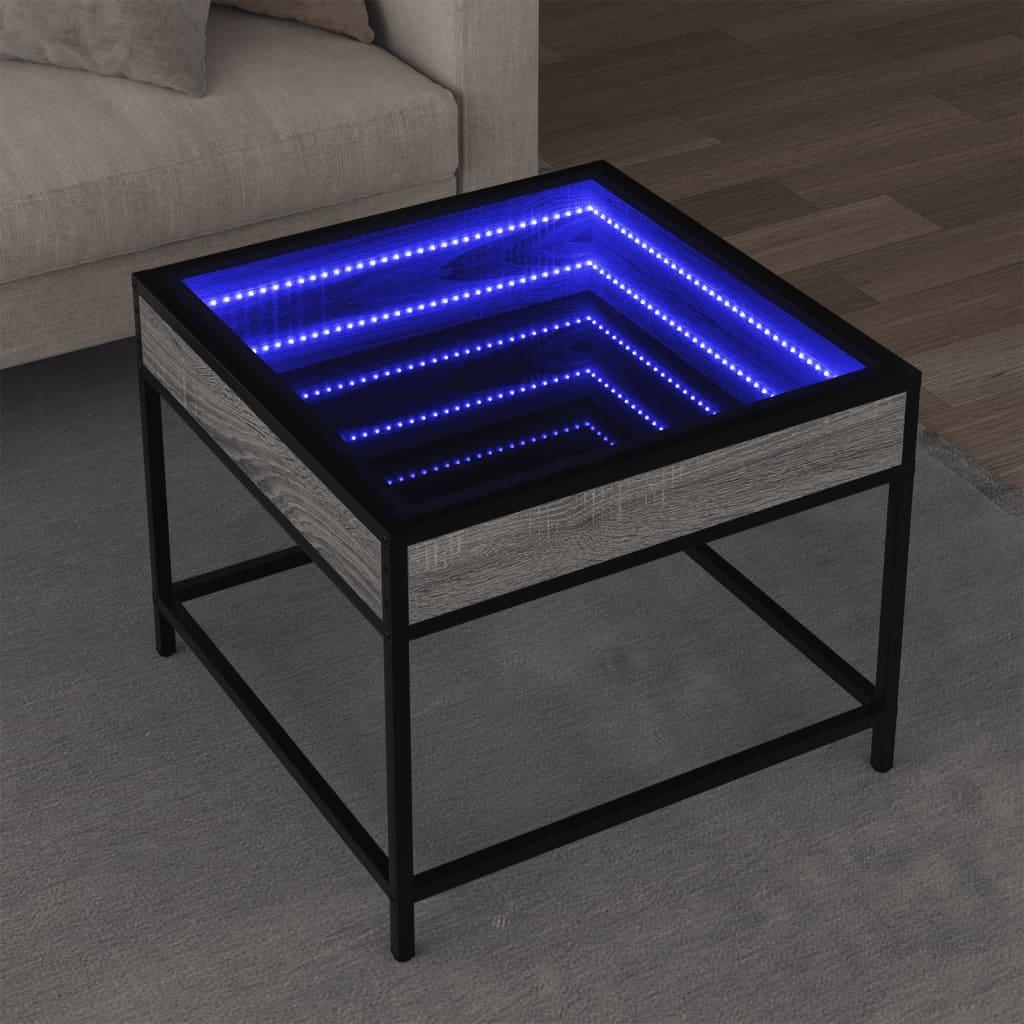 Sofabord Med Infinity Led-Lys - Grå sonoma-eg / 50 x 50 x 41 cm