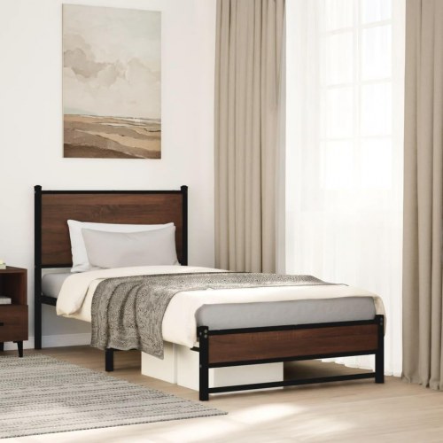 Sengeramme 75 x 190 cm uden madras - brun egetræsfarve
