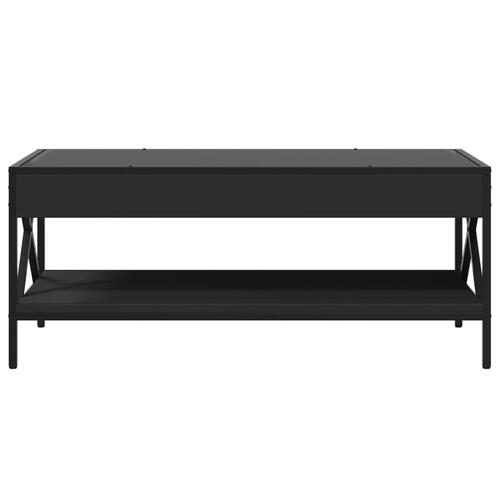 Sofabord med Infinity LED-lys 90x50x38 cm sort