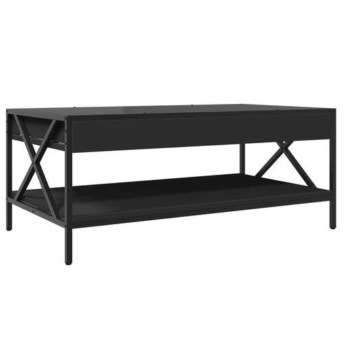 Sofabord med Infinity LED-lys 90x50x38 cm sort