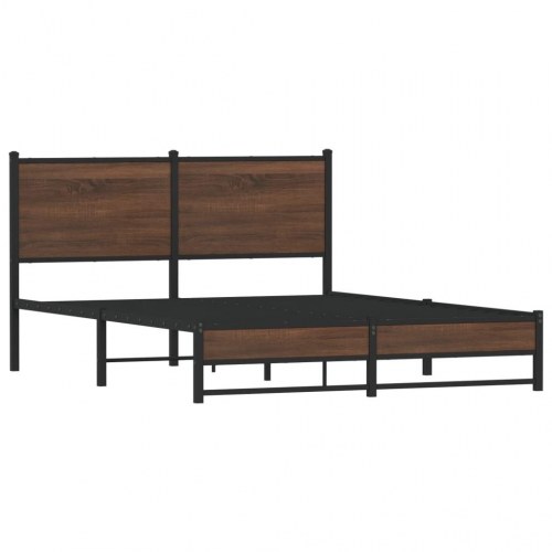 Sengeramme uden madras 137 x 190 cm - brun egetræ