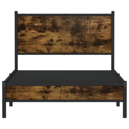 Sengeramme 100 x 200 cm i metal - røget egetræsfarve