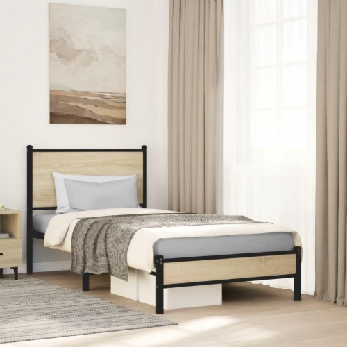 Sengeramme uden madras 90 x 200 cm i metal - sonoma-eg