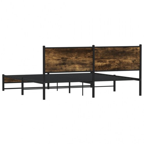 Sengeramme 160 x 200 cm i metal - røget egetræsfarve