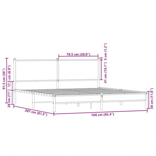 Sengeramme uden madras 160 x 200 cm - sonoma-eg