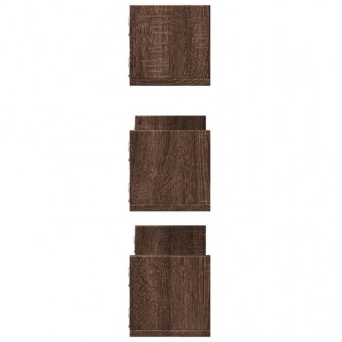 Væghylder 3 stk. - 58×18×18 cm i konstrueret træ, brun egetræsfarve
