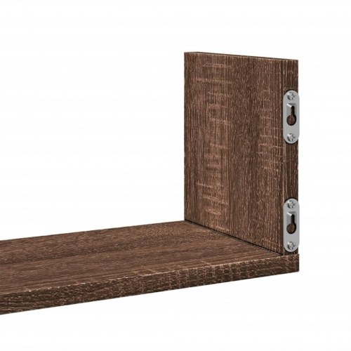 Væghylder 3 stk. - 58×18×18 cm i konstrueret træ, brun egetræsfarve