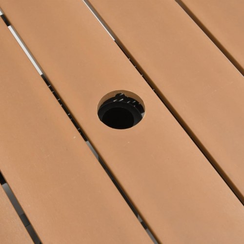 Havebord med parasolhul 55x55x46,5 cm polyrattan brun