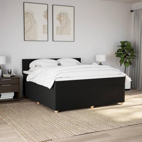 Kontinentalseng med madras 180x200 cm stof sort