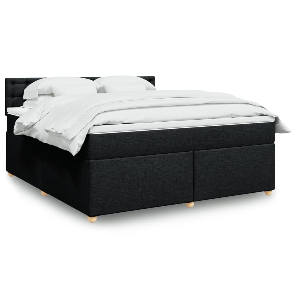 Kontinentalseng med madras og topmadras 180x200 cm stof sort