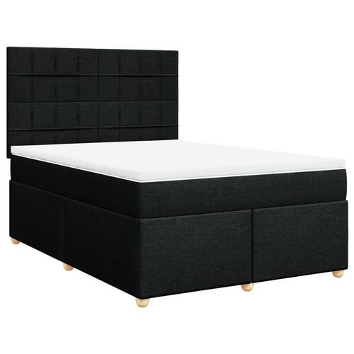 Kontinentalseng med madras 160x200 cm stof sort