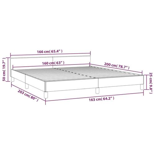 Sengeramme uden madras 160x200 cm stof cremefarvet