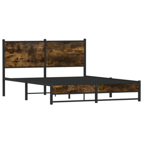 Sengeramme 150 x 200 cm i metal - røget egetræsfarve