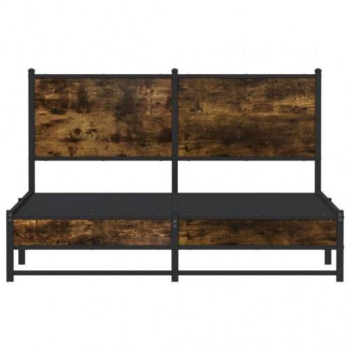 Sengeramme 150 x 200 cm i metal - røget egetræsfarve