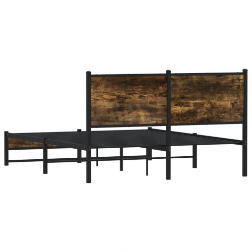 Sengeramme 150 x 200 cm i metal - røget egetræsfarve