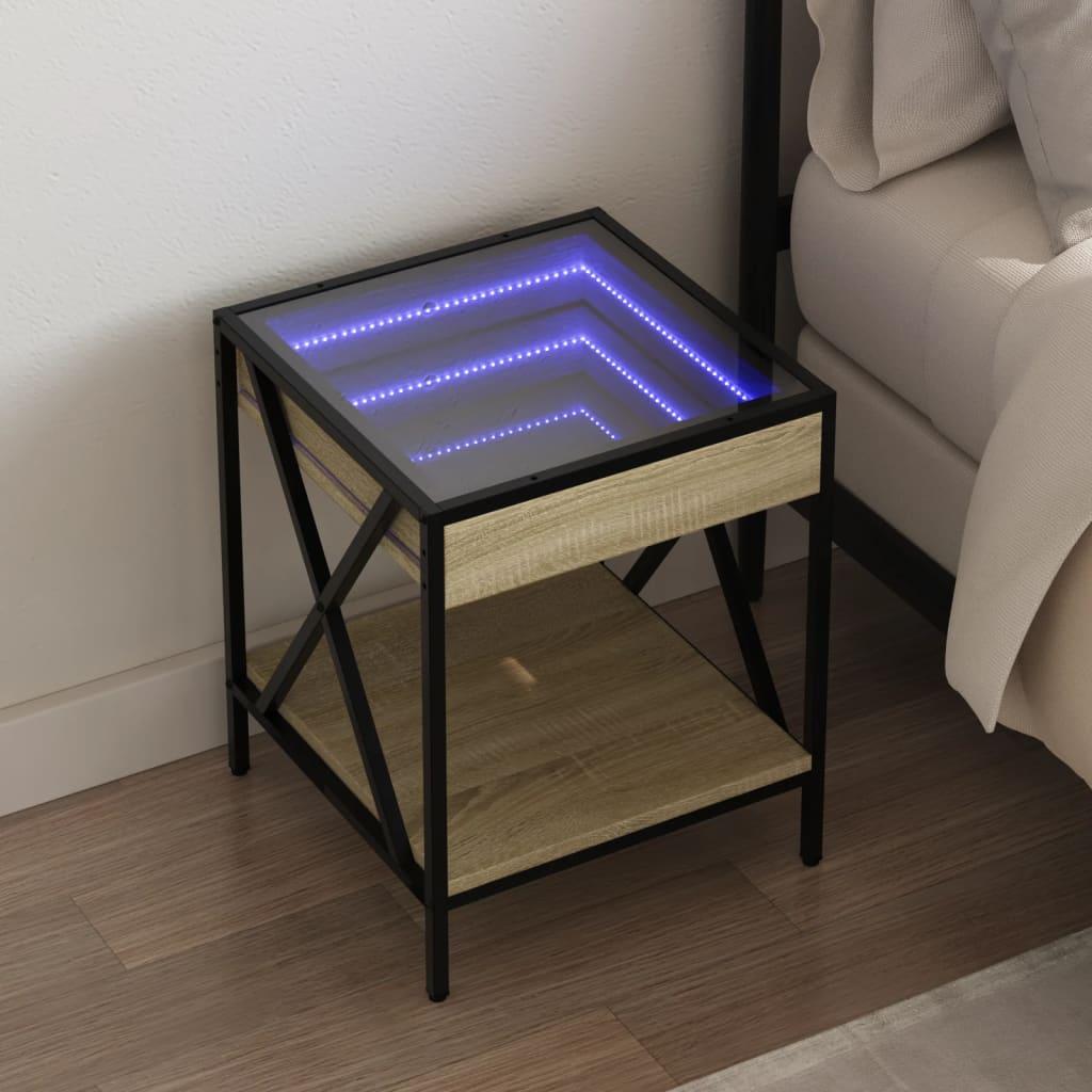 Sofabord Med Infinity Led-Lys 40X40X49 Cm - Sonoma-eg