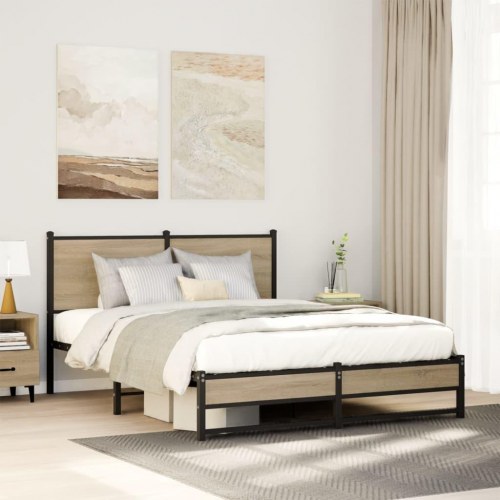 Sengeramme 150 x 200 cm i metal - sonoma-eg