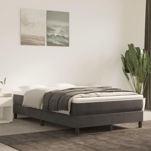 Springmadras med pocketfjedre - medium 140×210×20 cm, fløjl mørkegrå