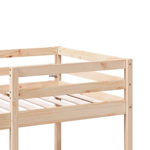 Højseng med skrivebord og stole 90x190 cm massivt fyrretræ