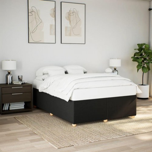 Sengeramme med lameller uden madras 140 x 190 cm - sort