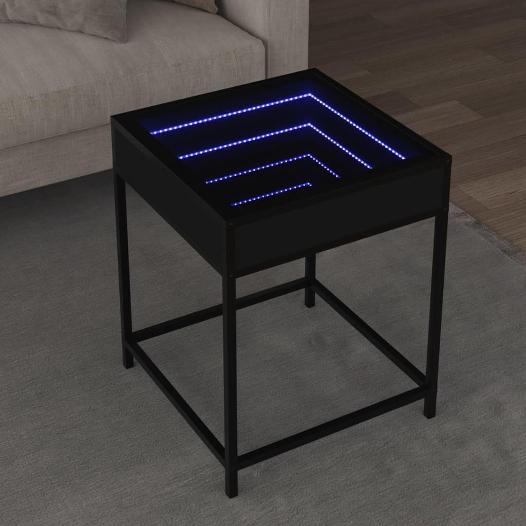 Sofabord Med Infinity Led-Lys - Sort / 40 x 40 x 51 cm