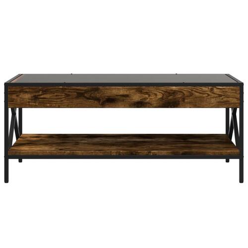 Sofabord med Infinity LED-lys 90x50x38 cm røget egetræsfarve