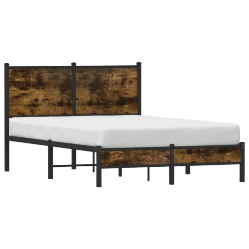 Sengeramme i metal uden madras 120 x 200 cm - røget egetræ