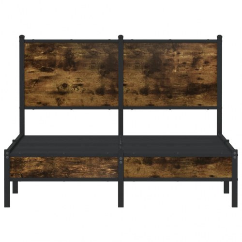 Sengeramme i metal uden madras 120 x 200 cm - røget egetræ
