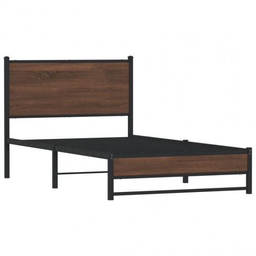 Sengeramme 107 x 203 cm uden madras - brun egetræ
