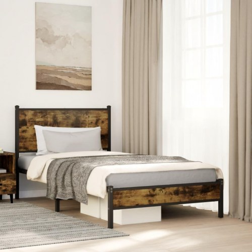 Sengeramme uden madras 107 x 203 cm - røget egetræ