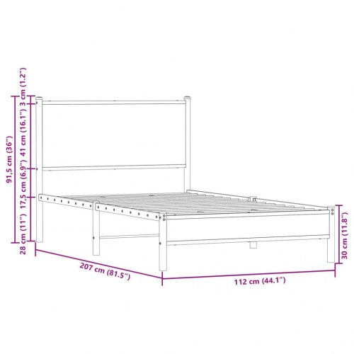 Sengeramme uden madras 107 x 203 cm - røget egetræ