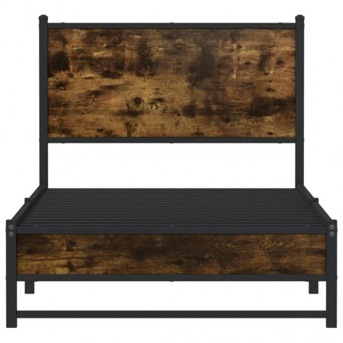 Sengeramme 90 x 200 cm i metal - røget egetræsfarve