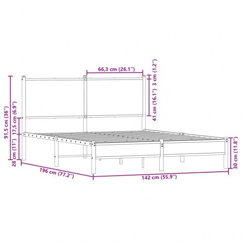 Sengeramme uden madras 137 x 190 cm - sonoma-eg