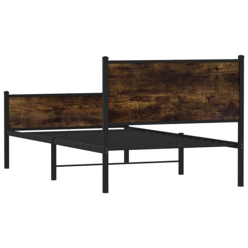 Sengeramme uden madras 120 x 200 cm i metal - røget egetræsfarve