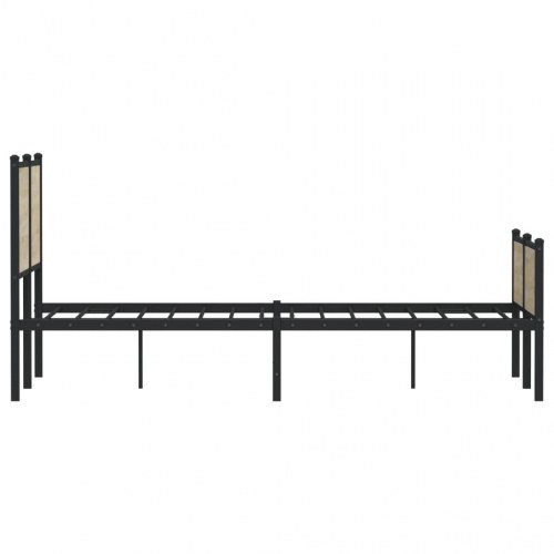Sengeramme 140 x 190 cm i metal og sonoma-eg