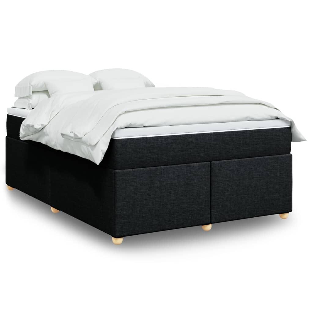Kontinentalseng med madras og topmadras 140×190 cm - sort stof