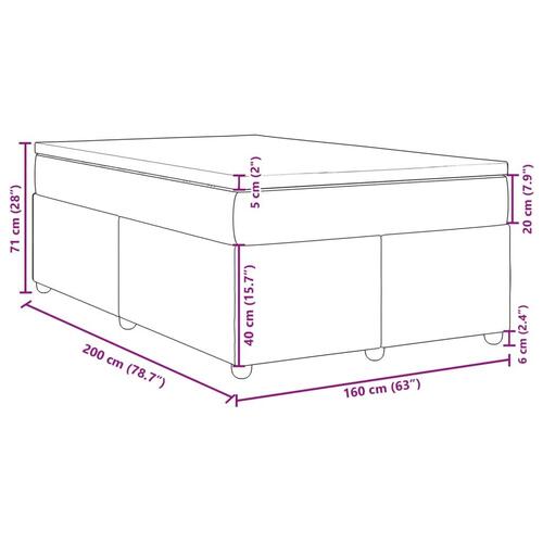 Kontinentalseng med madras 160x200 cm stof sort